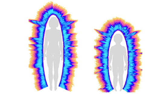 Aura človeka , žena, vek 34 rokov. Aura človeka, dieťa, vek 6 rokov. Výstup z diagnostického prístroja.
